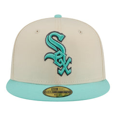 Chicago White Sox New Era Two-Tone Color Pack 59FIFTY Fitted Hat - Light Beige/Turquoise Hats