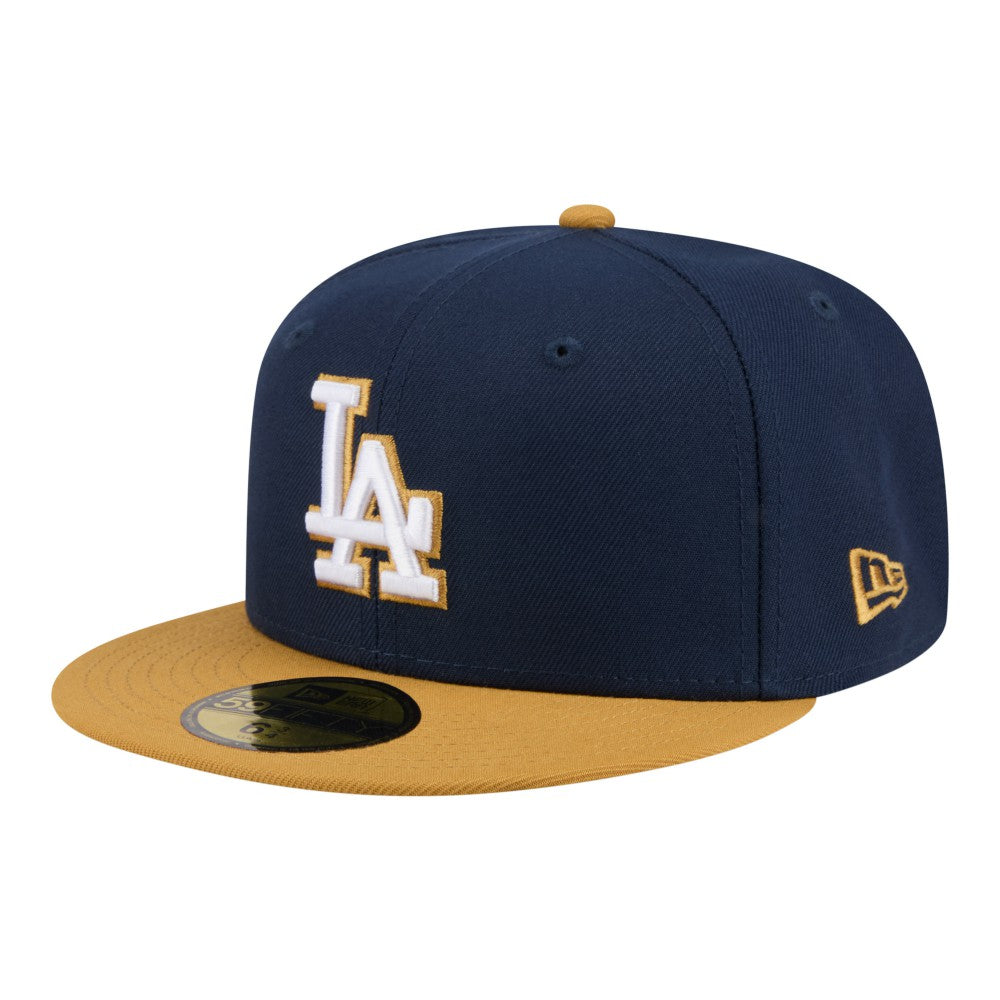 Los Angeles Dodgers New Era Two-Tone Color Pack 59FIFTY Fitted Hat - Navy/Khaki Hats