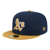 Athletics New Era Two-Tone Color Pack 59FIFTY Fitted Hat - Navy/Khaki Hats