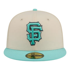 San Francisco Giants New Era Two-Tone Color Pack 59FIFTY Fitted Hat - Light Beige/Turquoise Hats