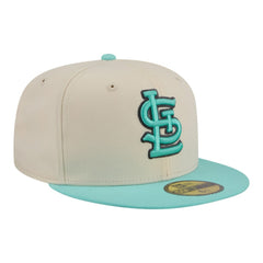 St. Louis Cardinals New Era Two-Tone Color Pack 59FIFTY Fitted Hat - Light Beige/Turquoise Hats