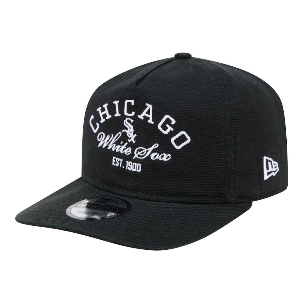 Chicago White Sox New Era Stacked 19TWENTY Adjustable Hat - Black Hats