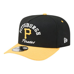 Pittsburgh Pirates New Era Arched A-Frame 9FIFTY Adjustable Hat - Black/Gold Hats