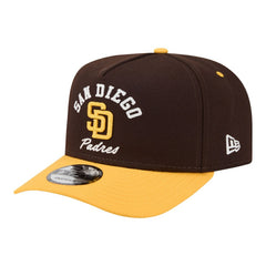 San Diego Padres New Era Arched A-Frame 9FIFTY Adjustable Hat - Brown/Gold Hats