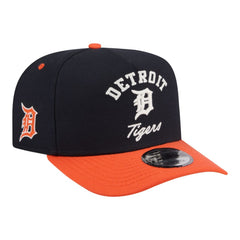Detroit Tigers New Era Arched A-Frame 9FIFTY Adjustable Hat - Navy/Orange Hats