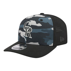 Colorado Rockies New Era Tonal Camo 9SEVENTY Stretch-Snap Hat - Black Hats