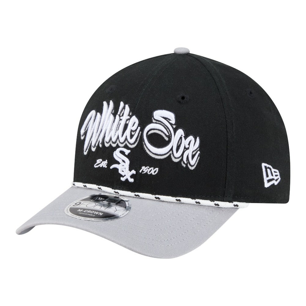 Chicago White Sox New Era Team Loyal 9FORTY M-Crown Adjustable Hat - Black/Gray Hats