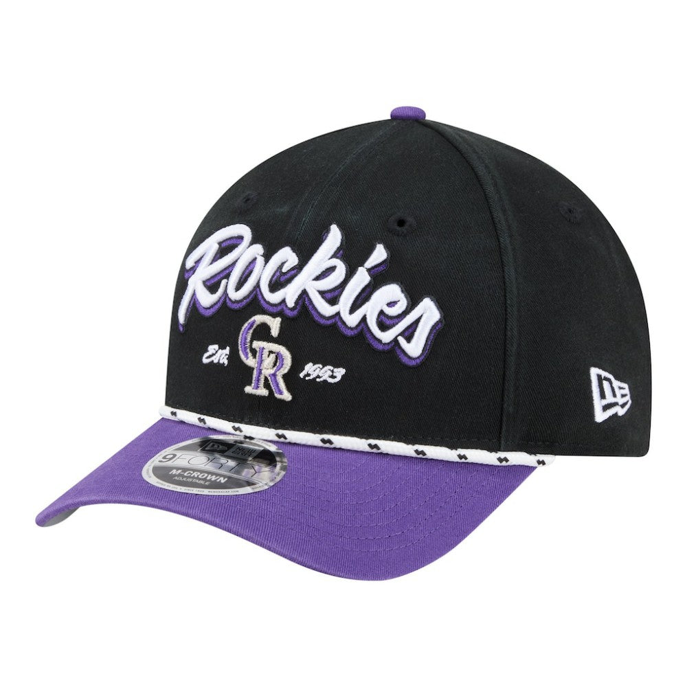 Colorado Rockies New Era Team Loyal 9FORTY M-Crown Adjustable Hat - Black/Purple Hats