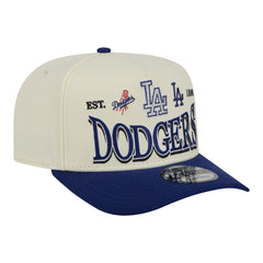 Los Angeles Dodgers New Era Throwback Tri-Hit A-Frame 9FIFTY Adjustable Hat - Cream Hats