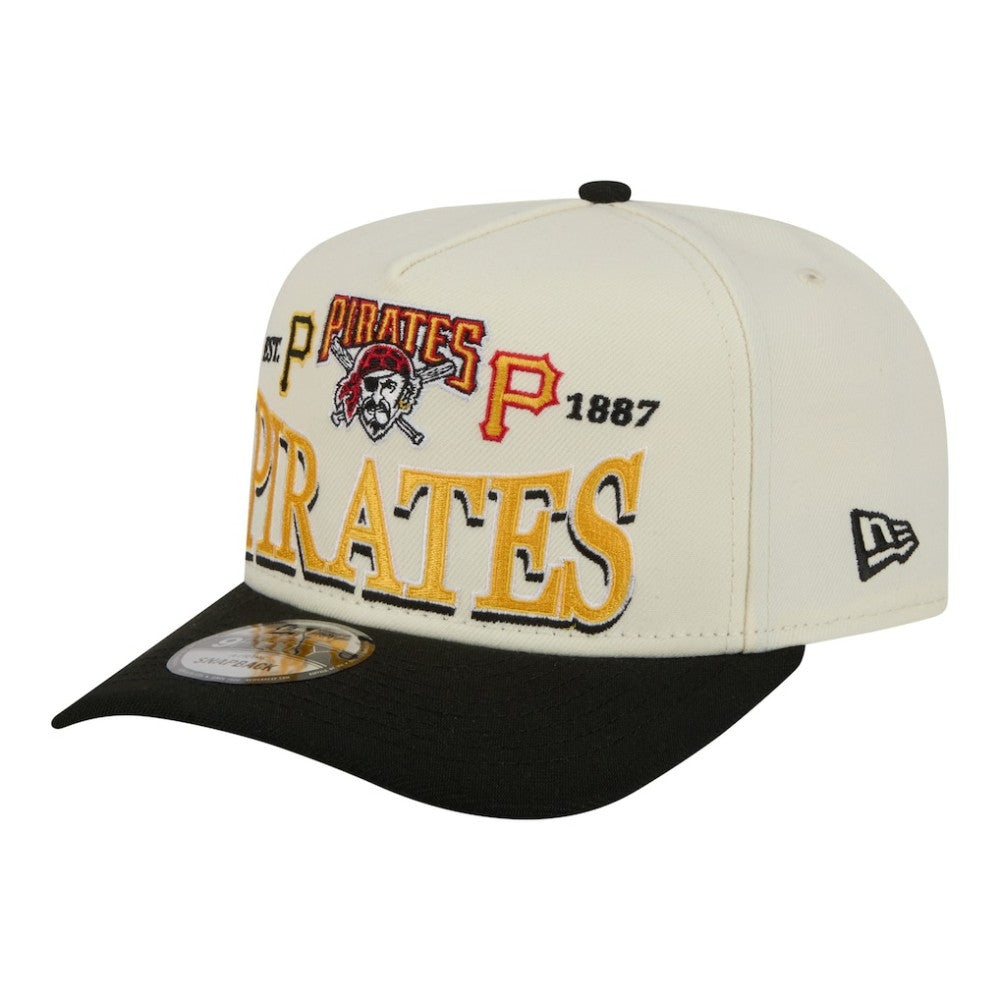 Pittsburgh Pirates New Era Throwback Tri-Hit A-Frame 9FIFTY Adjustable Hat - Cream Hats