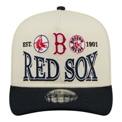 Boston Red Sox New Era Throwback Tri-Hit A-Frame 9FIFTY Adjustable Hat - Cream Hats