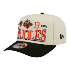 Baltimore Orioles New Era Throwback Tri-Hit A-Frame 9FIFTY Adjustable Hat - Cream Hats