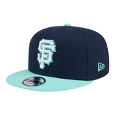 San Francisco Giants New Era 2-Tone Color Pack 9FIFTY Snapback Hat - Navy/Turquoise Hats