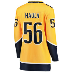 NHL Erik Haula Nashville Predators Fanatics Women's Home Breakaway Player Jersey - Gold
