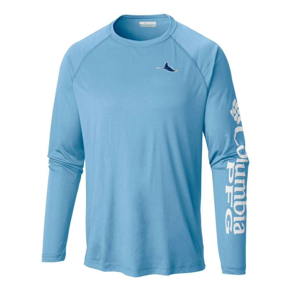 Tampa Bay Rays Columbia Terminal Tackle Long Sleeve Shirt - Light Blue