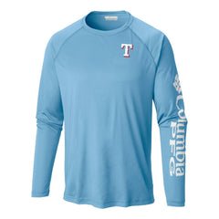 Texas Rangers Columbia Terminal Tackle Long Sleeve Shirt - Light Blue