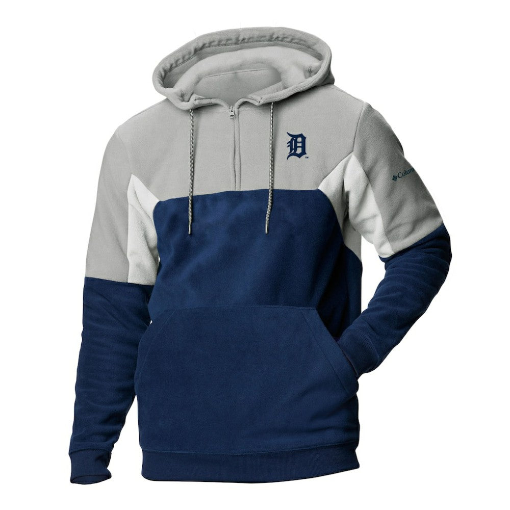 Detroit Tigers Columbia Men's Lodge Fleece Quarter-Zip Hoodie - Navy Hoodies