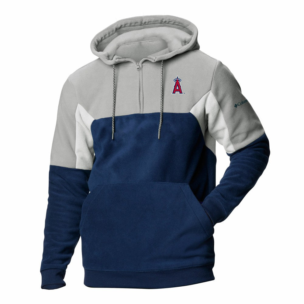 Los Angeles Angels Columbia Men's Lodge Fleece Quarter-Zip Hoodie - Navy Hoodies
