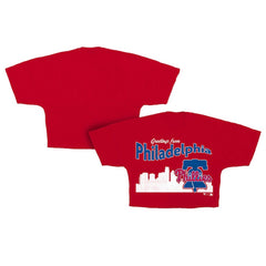 Philadelphia Phillies Fanatics Women's Cropped Jersey T-Shirt - Red Jerseys