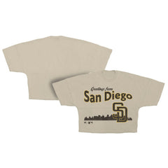 San Diego Padres Fanatics Women's Skyline Crop T-Shirt - Cream T-shirts