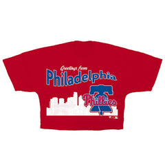 Philadelphia Phillies Fanatics Women's Skyline Crop T-Shirt - Red T-shirts