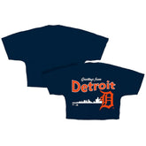Detroit Tigers Fanatics Women's Skyline Crop T-Shirt - Navy T-shirts