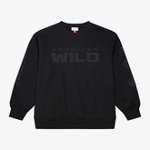 NHL Minnesota Wild Mitchell & Ness Phantom Fleece Crew Neck Sweatshirt - Black