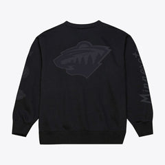 NHL Minnesota Wild Mitchell & Ness Phantom Fleece Crew Neck Sweatshirt - Black