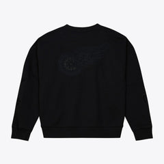 NHL Detroit Red Wings Mitchell & Ness Unisex Phantom Fleece Crew Neck Sweatshirt - Black