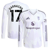 Alejandro Garnacho Manchester United 2025/26 Away Long Sleeve Player Jersey White