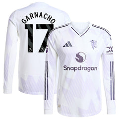 Alejandro Garnacho Manchester United 2025/26 Away Long Sleeve Player Jersey White