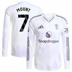 Mason Mount Manchester United 2025/26 Away Long Sleeve Player Jersey White