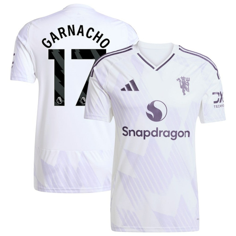 Alejandro Garnacho Manchester United 2025/26 Away Replica Player Jersey White
