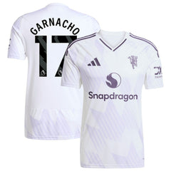 Alejandro Garnacho Manchester United 2025/26 Away Replica Player Jersey White