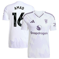 Amad Diallo Manchester United 2025/26 Away Replica Player Jersey White sale