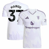 Kobbie Mainoo Manchester United 2025/26 Away Replica Player Jersey White