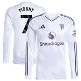 Mason Mount Manchester United 2025/26 Away Replica Long Sleeve Player Jersey White