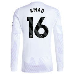 Amad Diallo Manchester United 2025/26 Away Replica Long Sleeve Player Jersey White