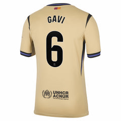 Gavi Barcelona 2025/26 Away Stadium Replica Jersey Gold