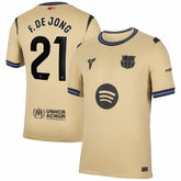 Frenkie de Jong Barcelona 2025/26 Away Stadium Replica Jersey Gold