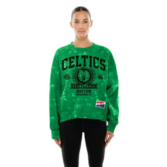 Boston Celtics Women's Throwback Collection Mineral Wash Crewneck Sweatshirt Kelly Green