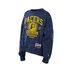 Indiana Pacers Women's Throwback Collection Mineral Wash Crewneck Sweatshirt Navy