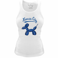 Kansas City Royals Tiny Turnip Women's Fitted Balloon Dog Tri-Blend Tank Top - White Tanks