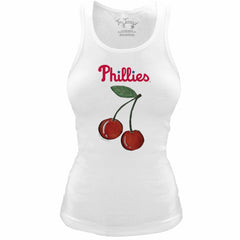 Philadelphia Phillies Tiny Turnip Women's Fitted Cherries Tri-Blend Tank Top - White Tanks