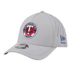Minnesota Twins New Era Patch 39THIRTY A-Frame M-Crown Perforated Flex Hat - Gray Hats
