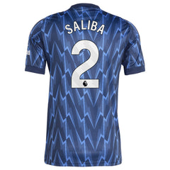 William Saliba Arsenal 2025/26 Away Replica Player Jersey Blue