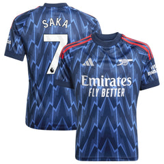 Bukayo Saka Arsenal Youth 2025/26 Away Replica Player Jersey Blue