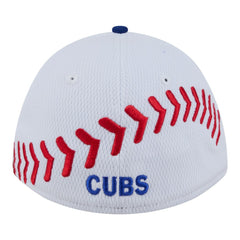 Chicago Cubs New Era Youth Baseball 39THIRTY M-Crown Flex Hat - White/Royal Hats