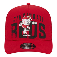 Cincinnati Reds New Era Youth Logo Fade A-Frame 9FIFTY Snapback Hat - Red Hats