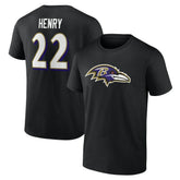 Derrick Henry Baltimore Ravens Icon Name & Number T-Shirt Black